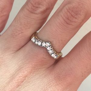 Crown ring in Goldtone & Pave simulated diamonds